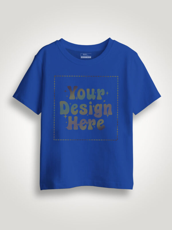 Royal Blue Rainbow Reflective Kids Customize Tshirt - Image 2