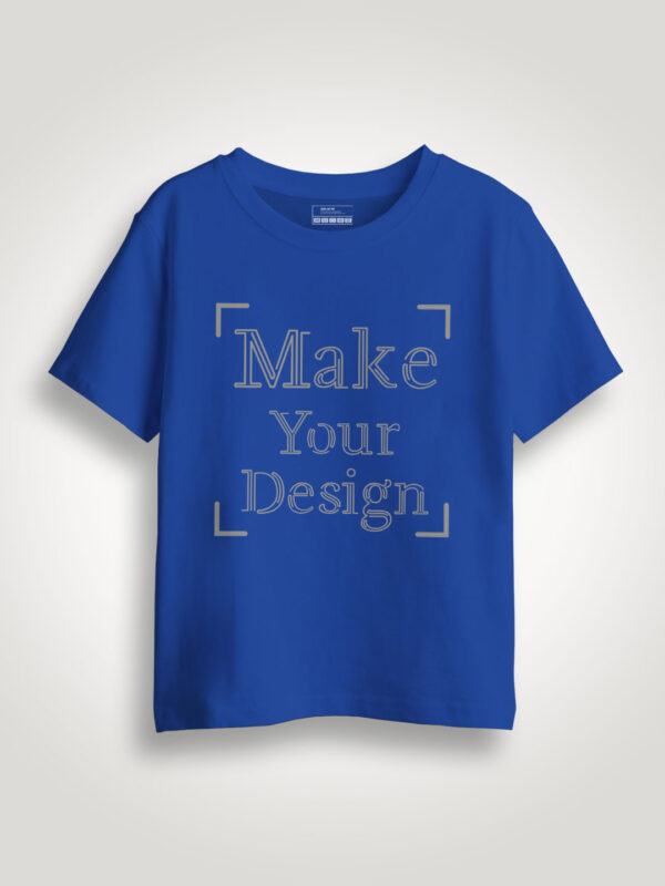 Royal Blue Reflective Print Customize Kids Tshirt - Image 2
