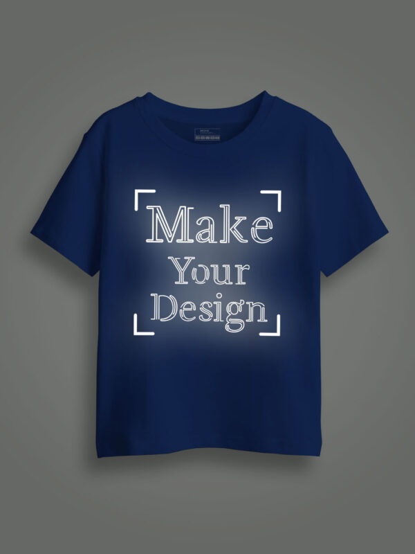 Royal Blue Reflective Print Customize Kids Tshirt - Image 1