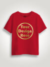 Red Gold Print Customize Kids Tshirt