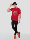 Red Reflective Print Customize Man Tshirt - Image 2