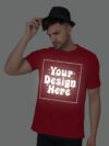 Red Reflective Print Customize Man Tshirt - Image 6