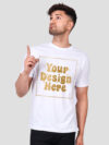 Man Customize White Gold Printed Tshirt