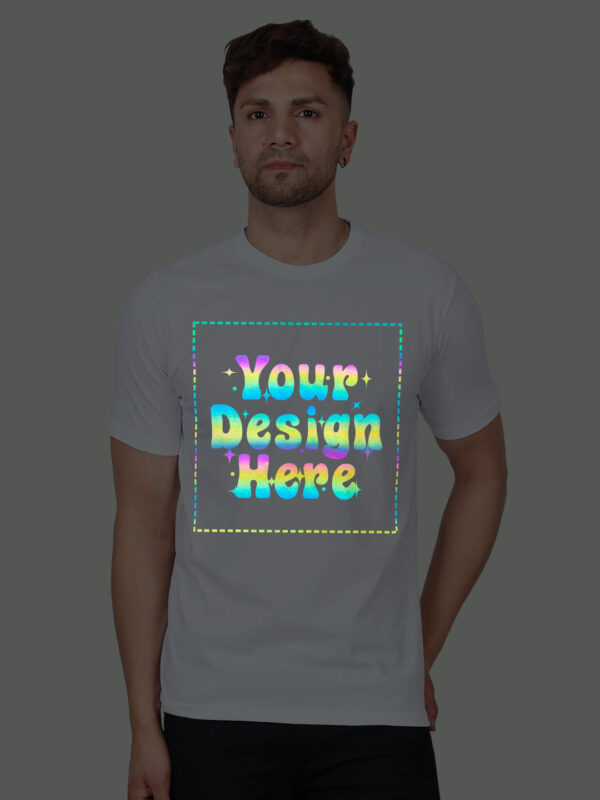 White Rainbow Reflective Man Customize Tshirt - Image 1