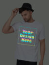 White Rainbow Reflective Man Customize Tshirt - Image 3