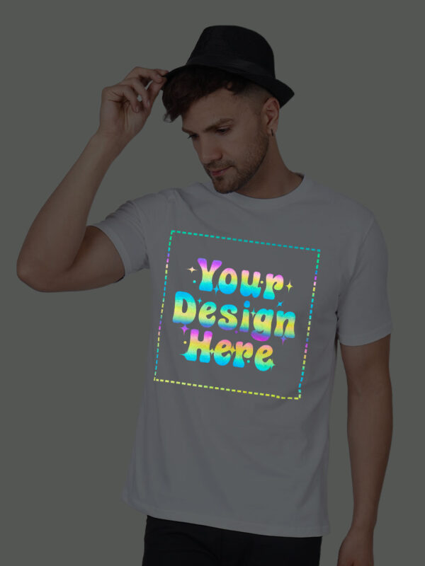 White Rainbow Reflective Man Customize Tshirt - Image 3