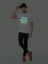 White Rainbow Reflective Man Customize Tshirt - Image 5