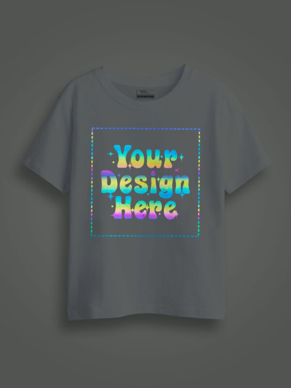 White Rainbow Reflective Kids Customize Tshirt - Image 1