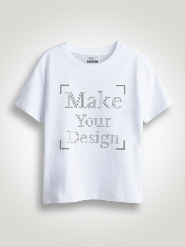 White Reflective Print Customize Kids Tshirt - Image 2