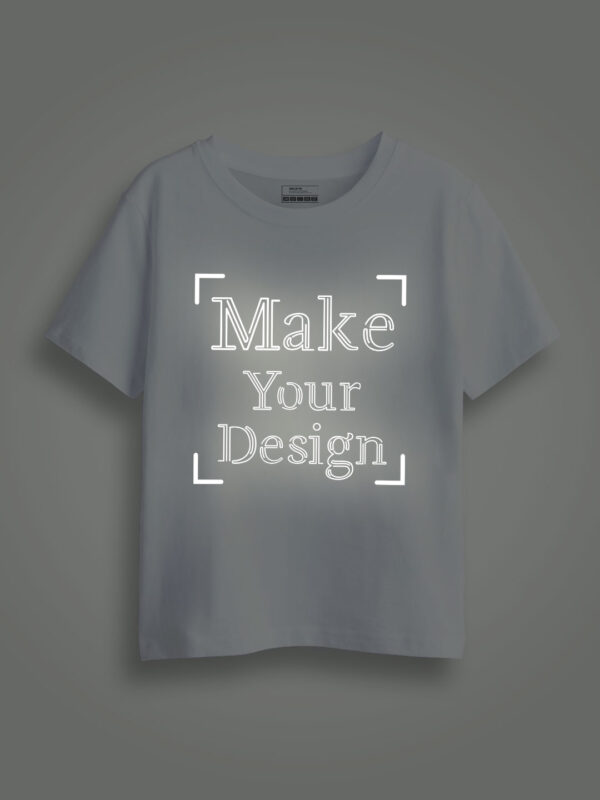 White Reflective Print Customize Kids Tshirt - Image 1