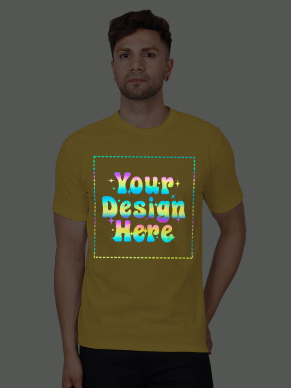 Yellow Rainbow Reflective Man Customize Tshirt - Image 1