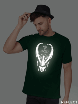 Bgreen Cotton God of Mischief Men Reflective T-shirt