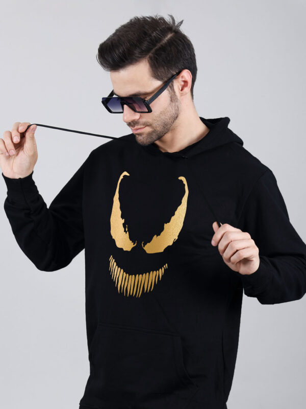 Venom Hoodie Metalic Gold Print - Image 3