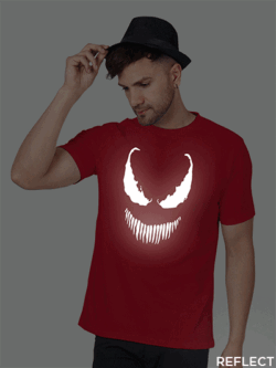 Red Cotton Venom Men Reflective T-shirt