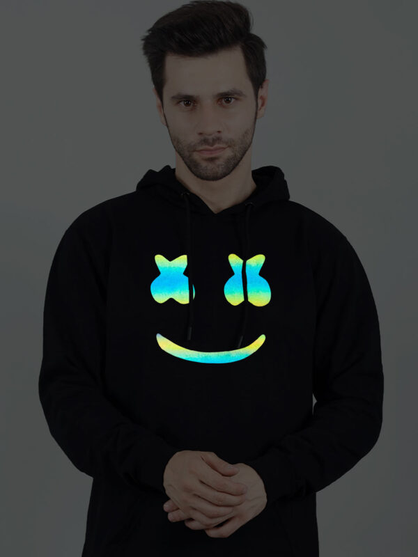 Marshmello Rainbow Reflective Man Black Hoodie - Image 1