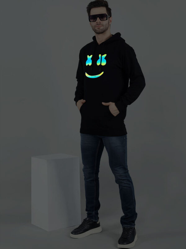 Marshmello Rainbow Reflective Man Black Hoodie - Image 5
