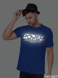 Rblue Cotton Installing Power Men Reflective T-shirt