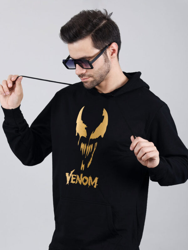 Venom Stylish Hoodie Metalic Gold Print - Image 2