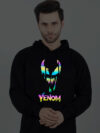 Venom Stylish Rainbow Reflective Man Black Hoodie