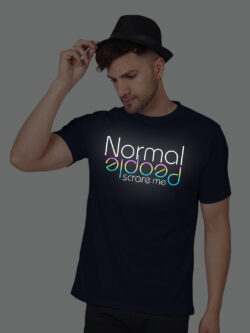 Nblue Cotton Normal People Scares Me Men Rainbow Reflective T-shirt