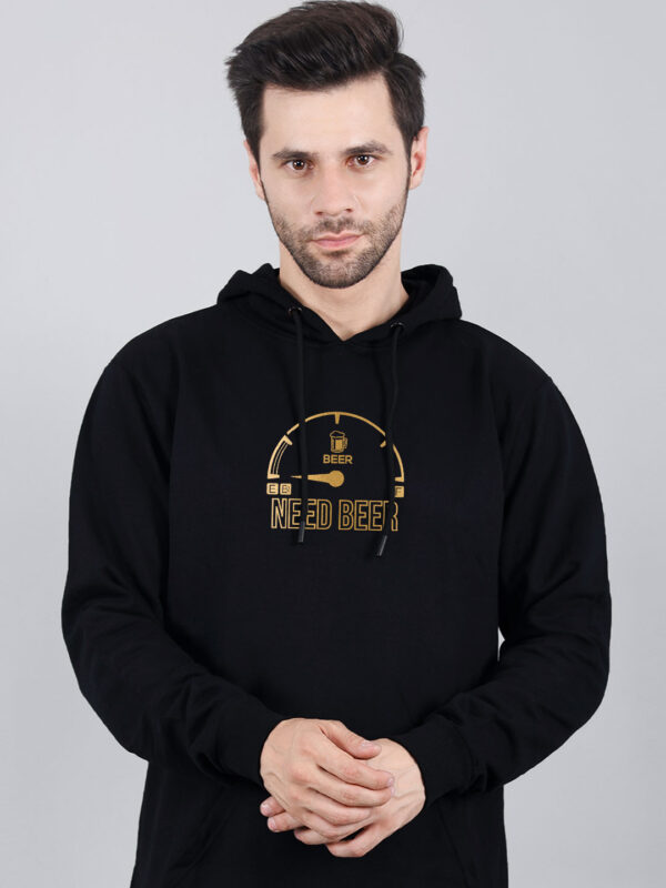 Need Beer Hoodie Metalic Gold Print - Image 1