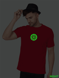 Red Cotton Arc Reactor Men Glow in Dark T-shirt