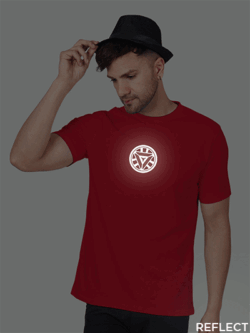 Red Cotton Arc Reactor Men Reflective T-shirt
