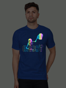 Rblue Cotton Ghost Beer Men Rainbow Reflective T-shirt