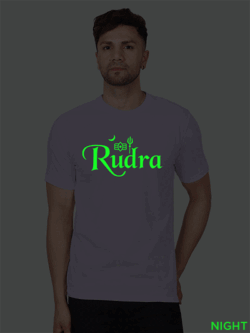 Lavender Cotton Rudra Name Men Glow in Dark T-shirt
