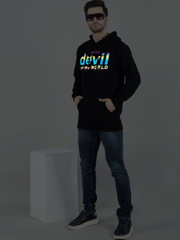 Devil Rainbow Reflective Man Black Hoodie - Image 5