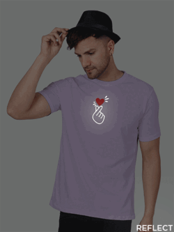 Lavender Cotton Koren Love Symbol Men Reflective T-shirt
