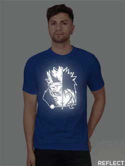 Rblue Cotton Naruto Men Reflective T-shirt