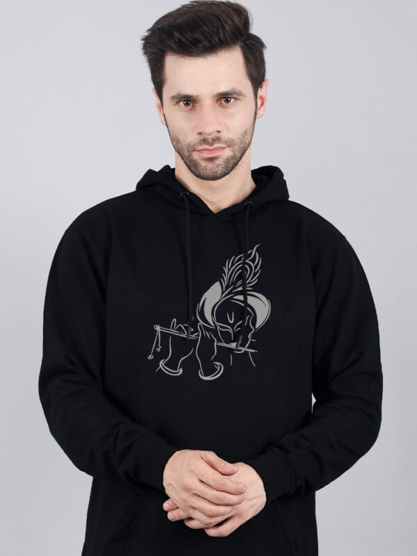 Flute Krishna Reflective Man Hoodie - Image 2