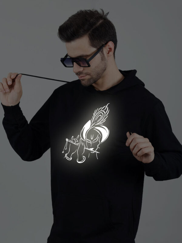 Flute Krishna Reflective Man Hoodie - Image 5