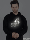 Flute Krishna Reflective Man Hoodie