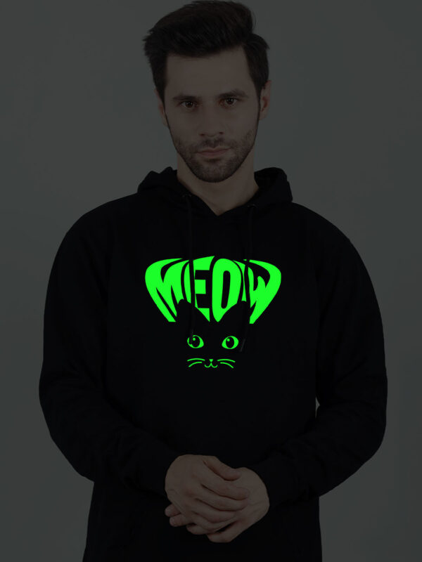 Meow Cat Eye Glow in Dark Man Hoodie - Image 3