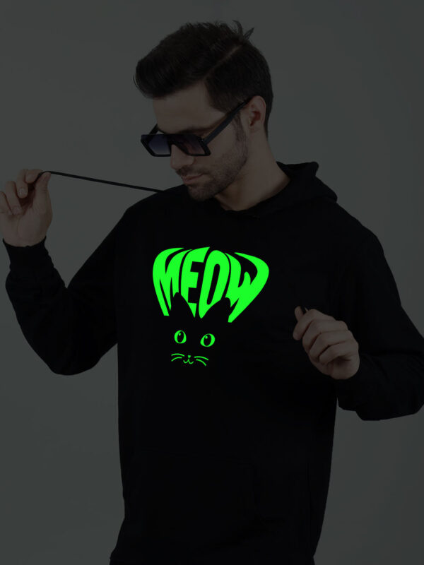 Meow Cat Eye Glow in Dark Man Hoodie - Image 5