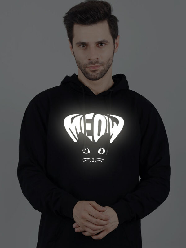 Meow Cat Eye Reflective Man Hoodie - Image 3