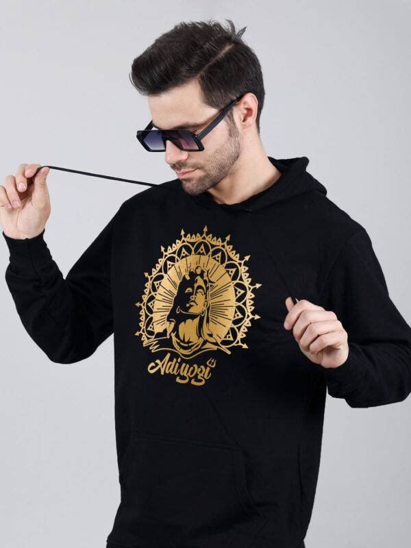 Adiyogi Hoodie Metalic Gold Print - Image 2