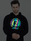 Adiyogi Rainbow Reflective Man Black Hoodie