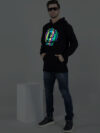 Adiyogi Rainbow Reflective Man Black Hoodie - Image 5