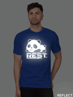 Rblue Cotton Panda Men Reflective T-shirt