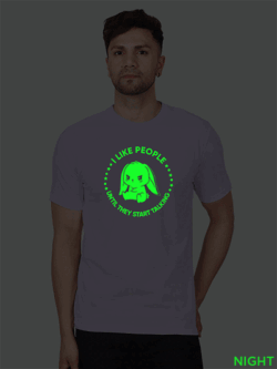 Lavender Cotton Cute Rabbit Like People Men Glow in Dark T-shirt