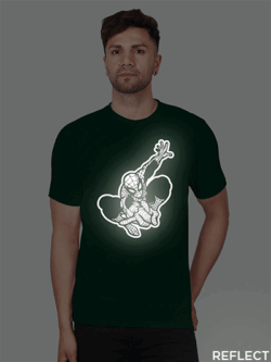 Bgreen Cotton Spider Man Men Reflective T-shirt