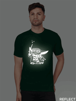 Bgreen Cotton Magician Baby Yoda Men Reflective T-shirt