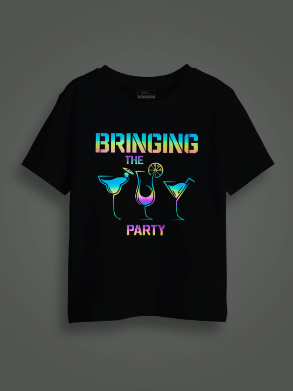 Bringing the Party Rainbow Reflective Kids T-shirt - Image 1