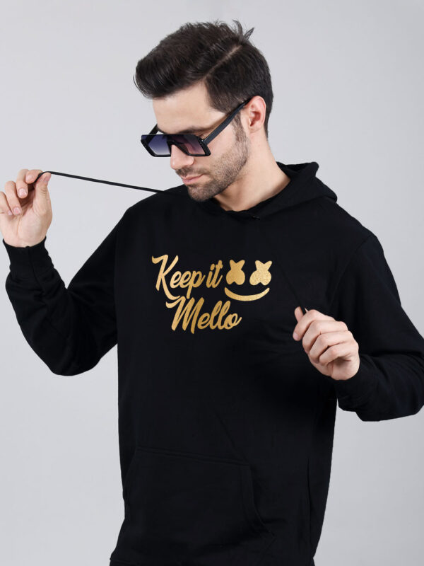 Keep it Mello Hoodie Metalic Gold Print - Image 2