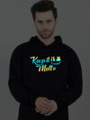 Keep it Mello Rainbow Reflective Man Black Hoodie