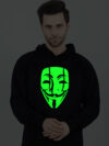 Hacker Face Glow in Dark Man Hoodie - Image 3