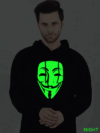 Hacker Face Glow in Dark Man Hoodie